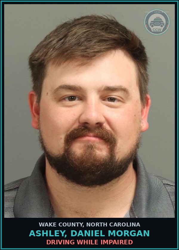 Booking mugshot of Ashley, Daniel Morgan in Wake County