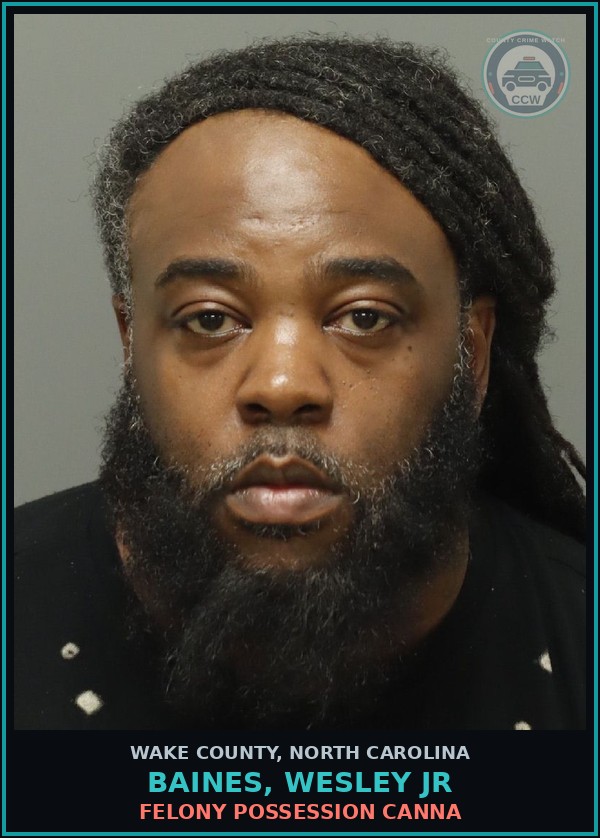 Booking mugshot of Baines, Wesley Jr in Wake County