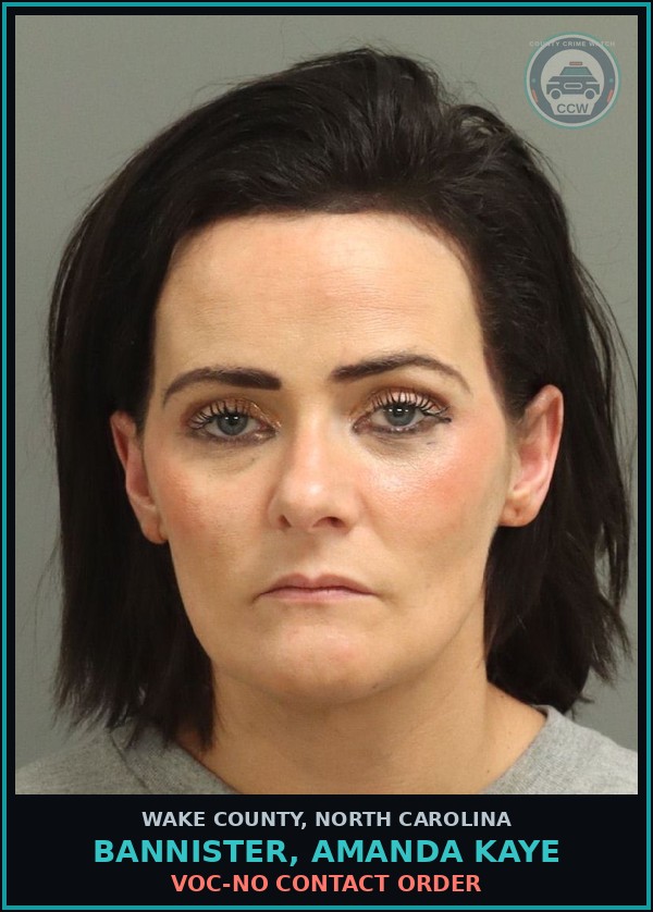 Booking mugshot of Bannister, Amanda Kaye in Wake County