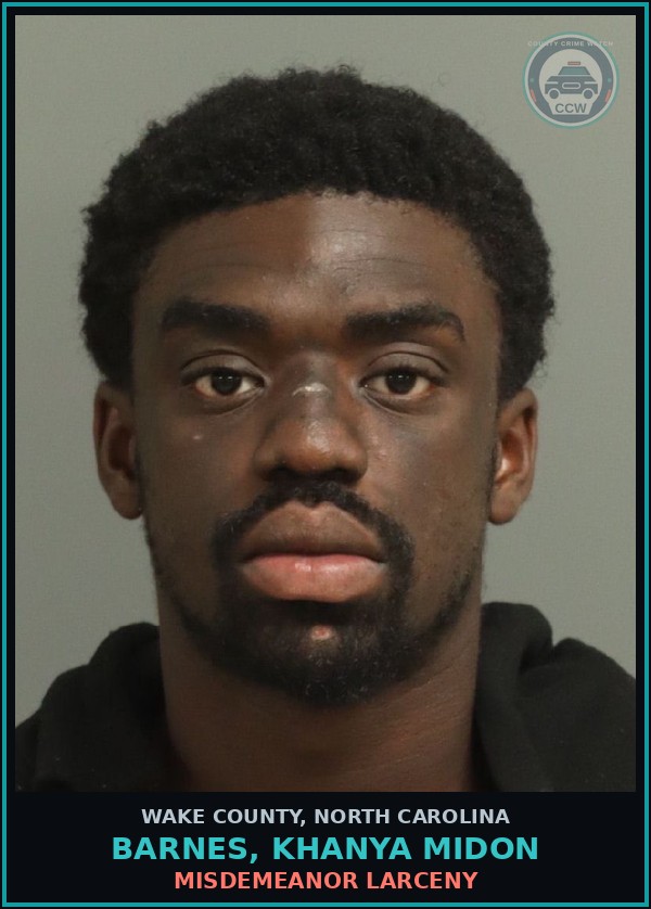 Booking mugshot of Barnes, Khanya Midon in Wake County