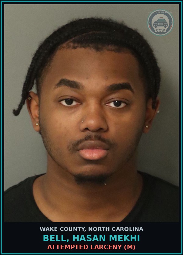 Booking mugshot of Bell, Hasan Mekhi in Wake County
