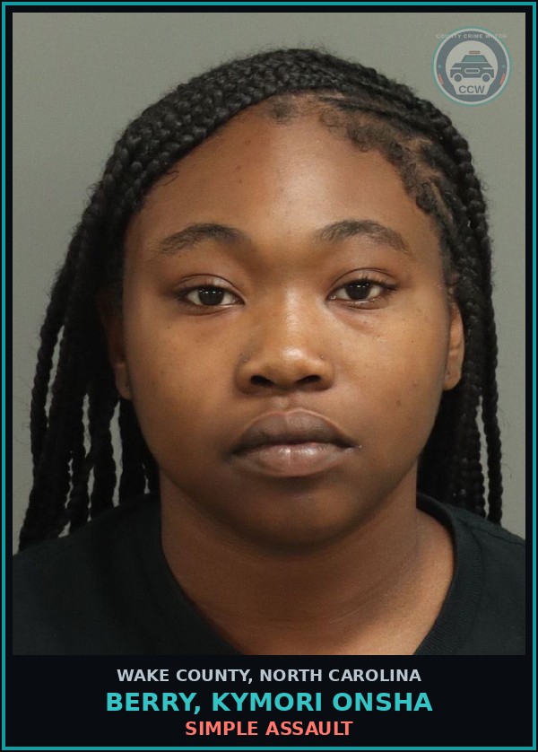 Booking mugshot of Berry, Kymori Onsha in Wake County