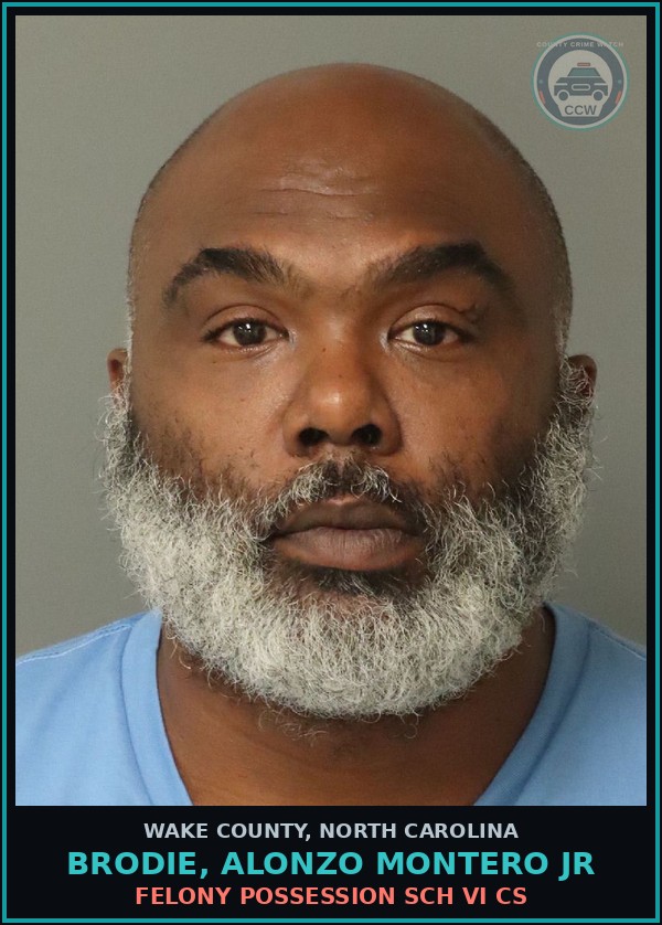 Booking mugshot of Brodie, Alonzo Montero Jr in Wake County