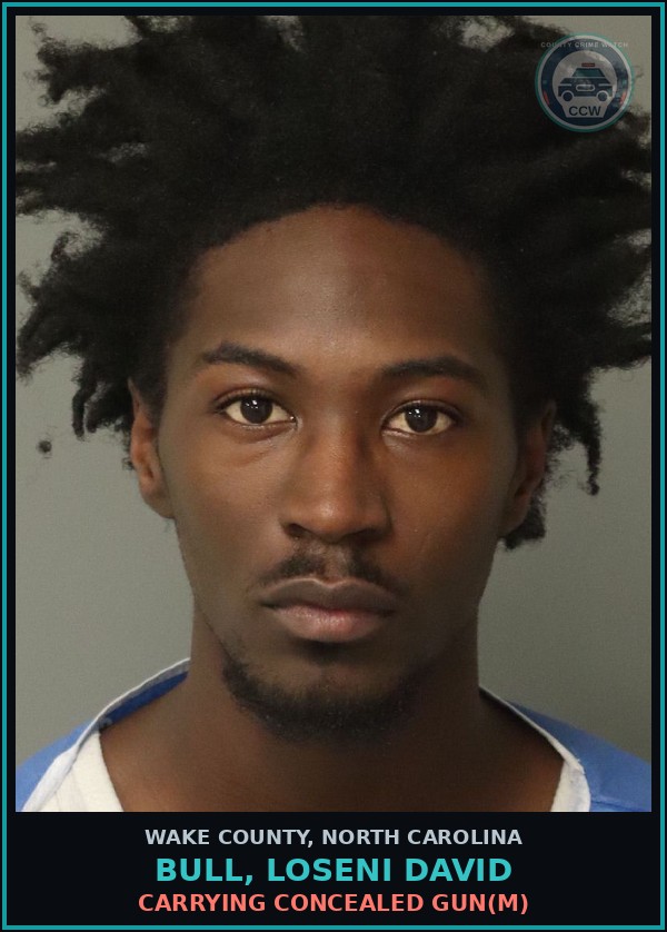 Booking mugshot of Bull, Loseni David in Wake County