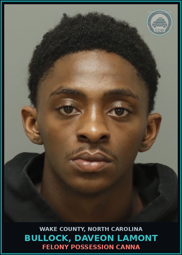 Booking mugshot of Bullock, Daveon Lamont in Wake County