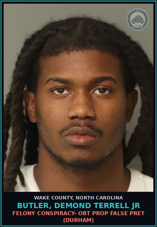 Booking mugshot of Butler, Demond Terrell Jr in Wake County