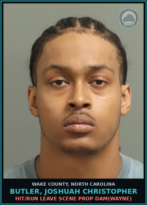 Booking mugshot of Butler, Joshuah Christopher in Wake County