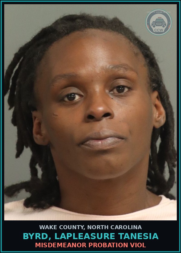 Booking mugshot of Byrd, Lapleasure Tanesia in Wake County