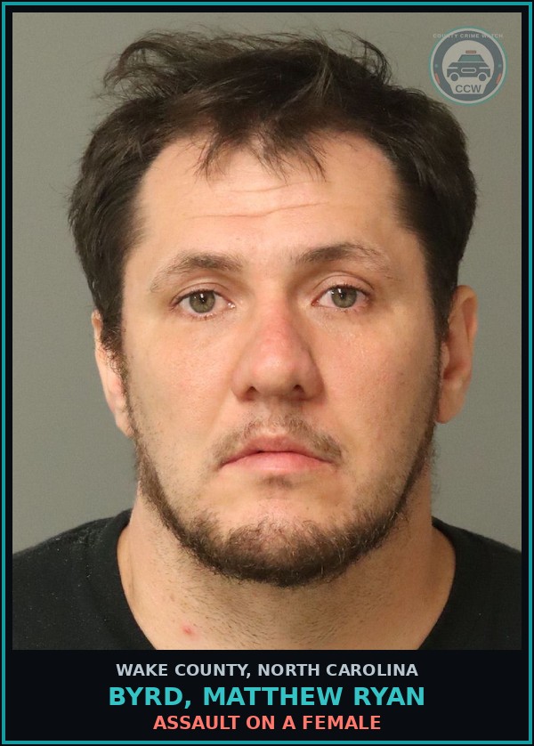 Booking mugshot of Byrd, Matthew Ryan in Wake County