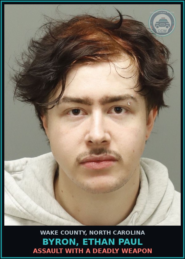 Booking mugshot of Byron, Ethan Paul in Wake County