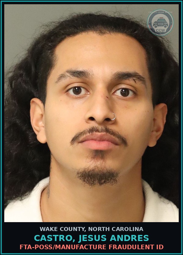 Booking mugshot of Castro, Jesus Andres in Wake County