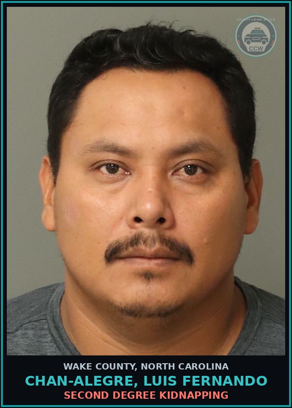 Booking mugshot of Chan-Alegre, Luis Fernando in Wake County