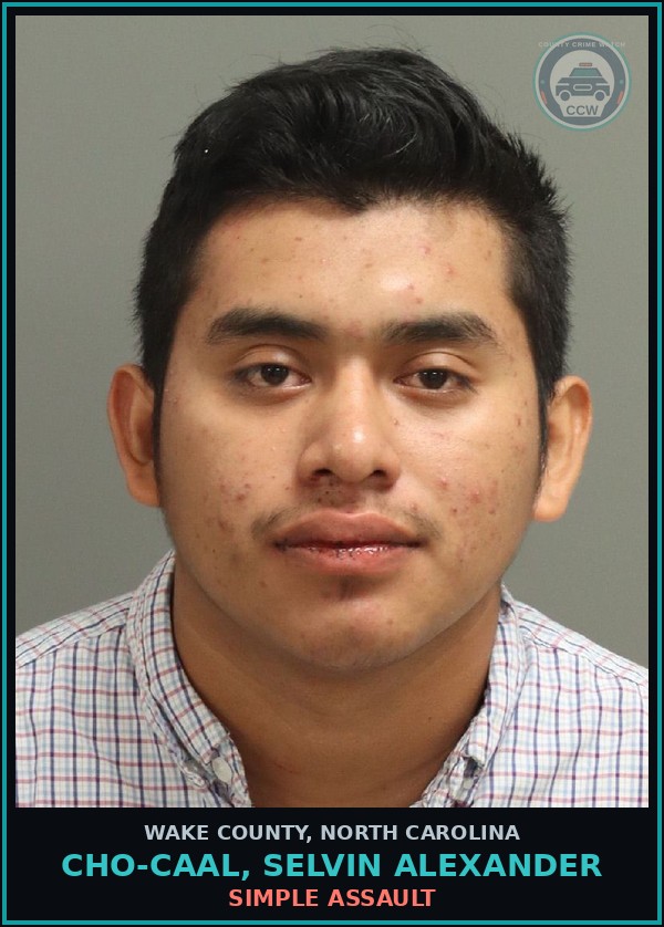 Booking mugshot of Cho-Caal, Selvin Alexander in Wake County