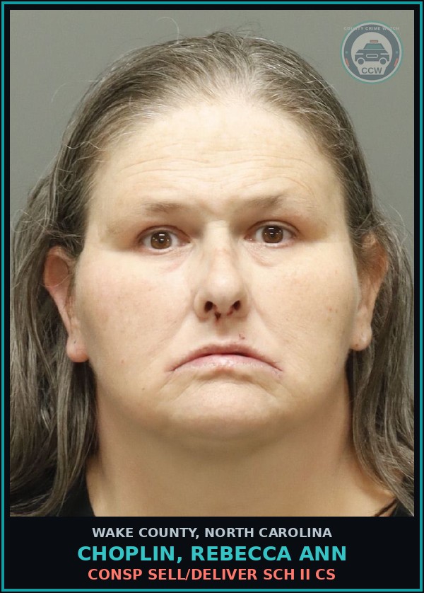 Booking mugshot of Choplin, Rebecca Ann in Wake County