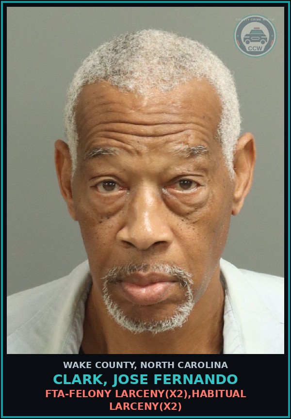 Booking mugshot of Clark, Jose Fernando in Wake County
