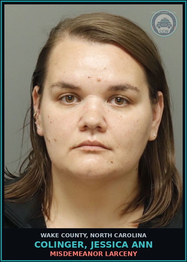 Booking mugshot of Colinger, Jessica Ann in Wake County