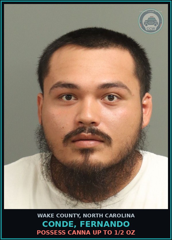 Booking mugshot of Conde, Fernando in Wake County