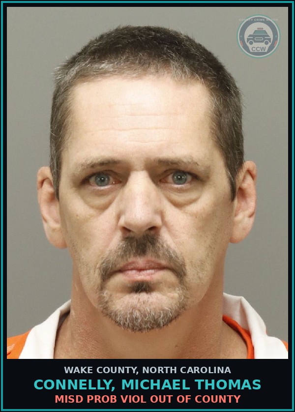 Booking mugshot of Connelly, Michael Thomas in Wake County