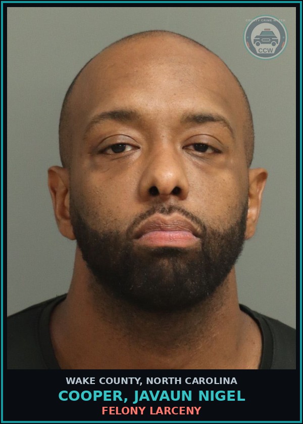 Booking mugshot of Cooper, Javaun Nigel in Wake County