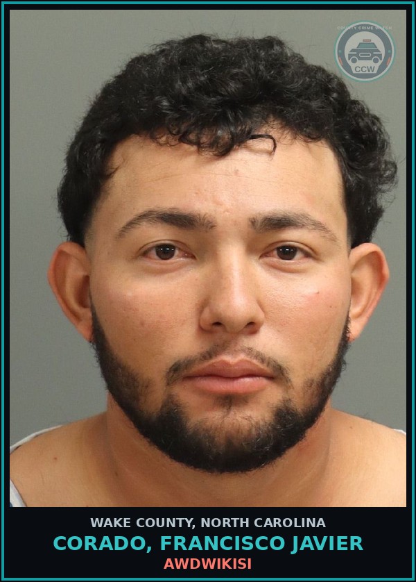 Booking mugshot of Corado, Francisco Javier in Wake County