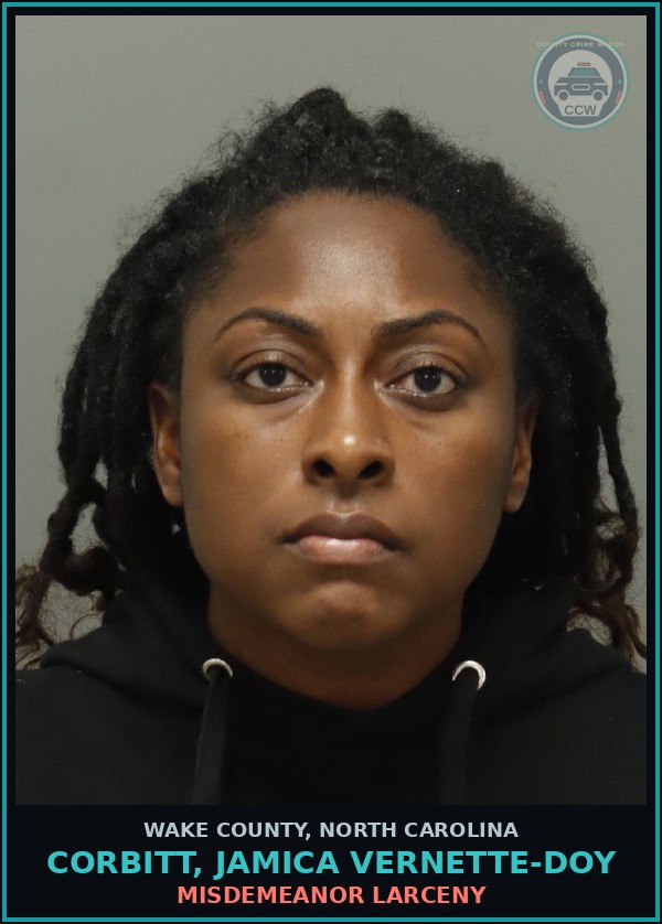 Booking mugshot of Corbitt, Jamica Vernette-Doy in Wake County
