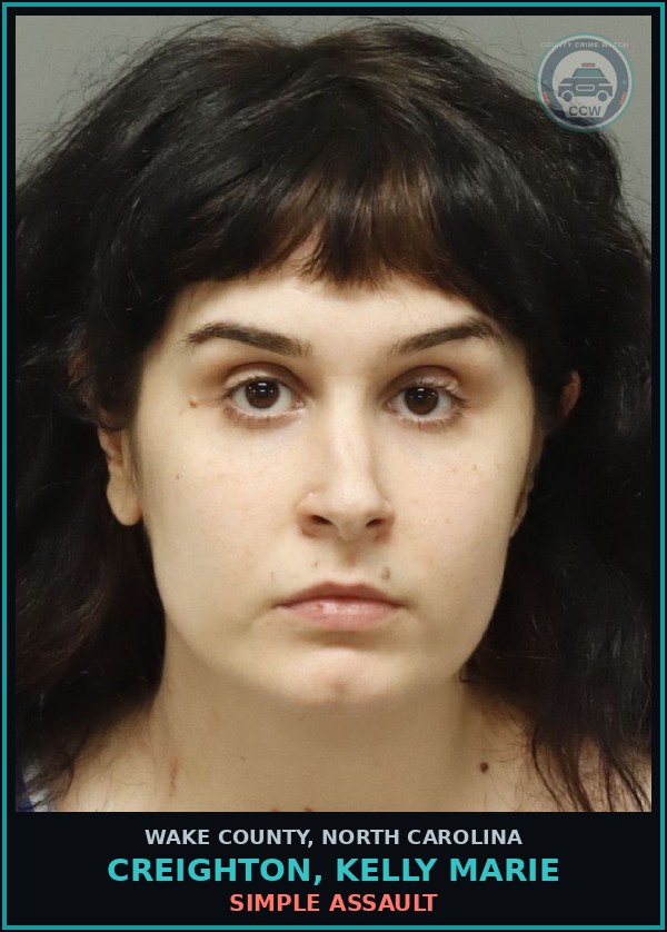 Booking mugshot of Creighton, Kelly Marie in Wake County