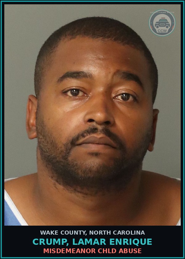 Booking mugshot of Crump, Lamar Enrique in Wake County