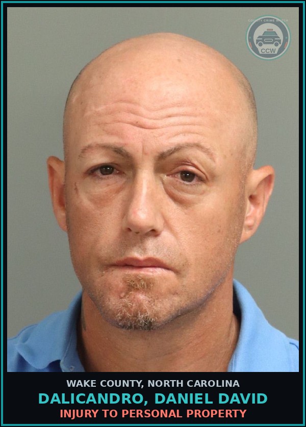 Booking mugshot of Dalicandro, Daniel David in Wake County
