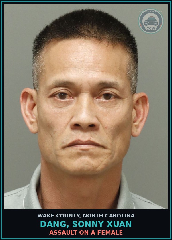 Booking mugshot of Dang, Sonny Xuan in Wake County