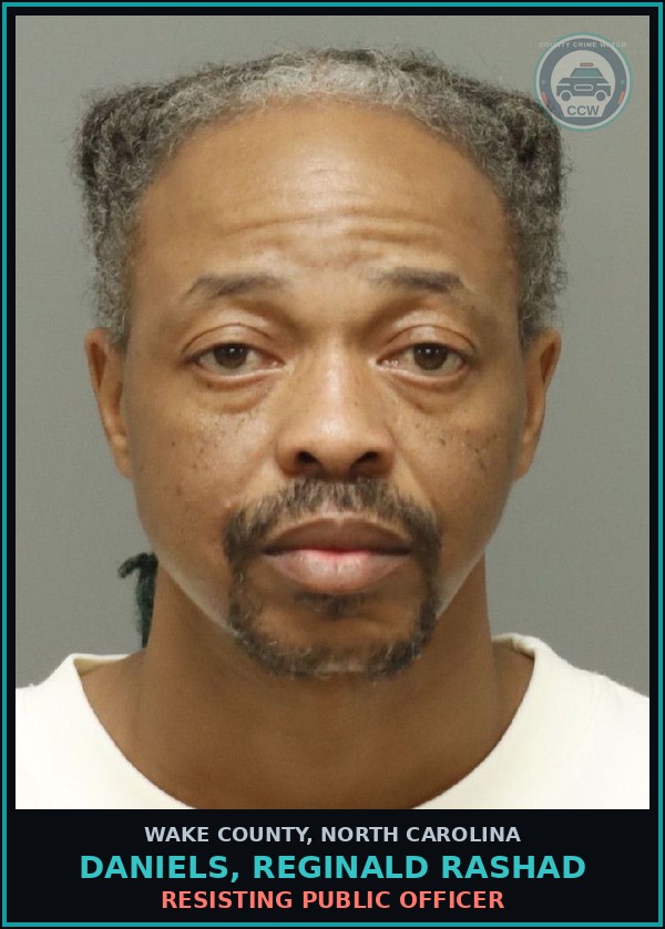 Booking mugshot of Daniels, Reginald Rashad in Wake County