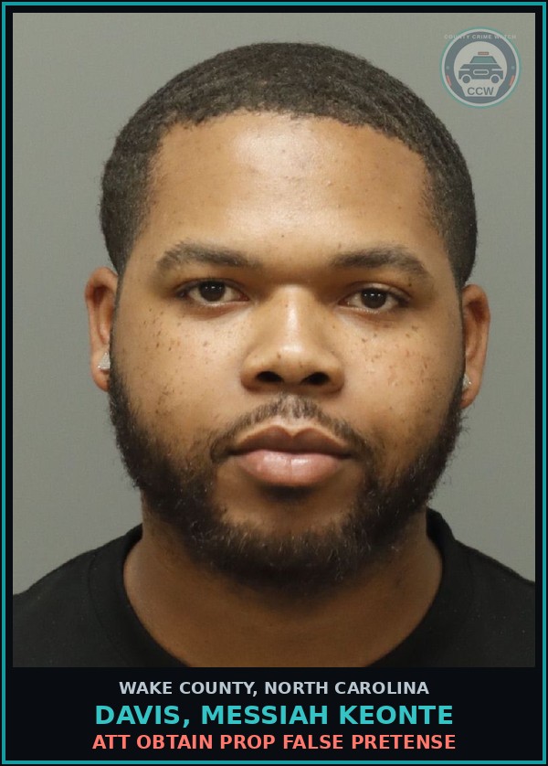 Booking mugshot of Davis, Messiah Keonte in Wake County