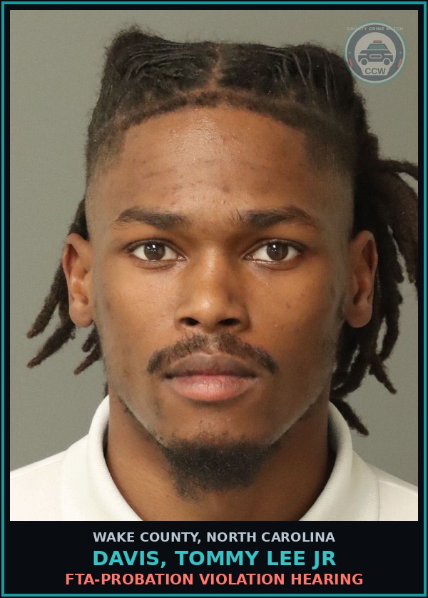 Booking mugshot of Davis, Tommy Lee Jr in Wake County