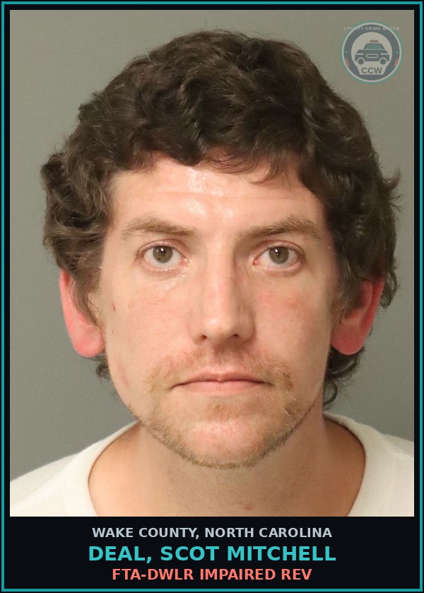 Booking mugshot of Deal, Scot Mitchell in Wake County