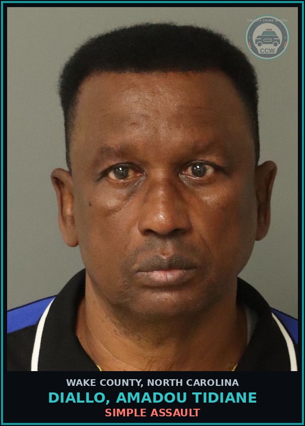 Booking mugshot of Diallo, Amadou Tidiane in Wake County