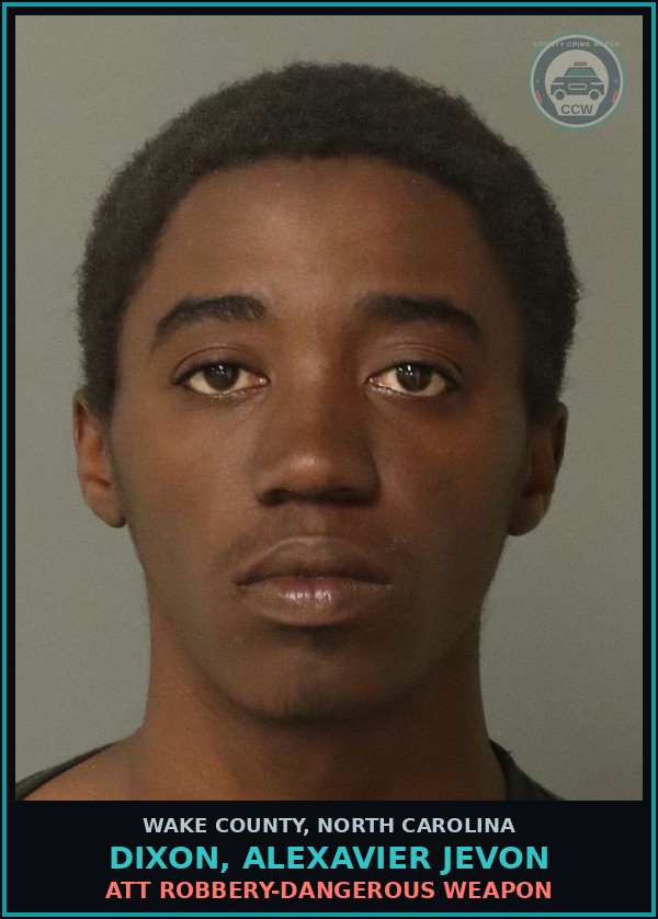 Booking mugshot of Dixon, Alexavier Jevon in Wake County