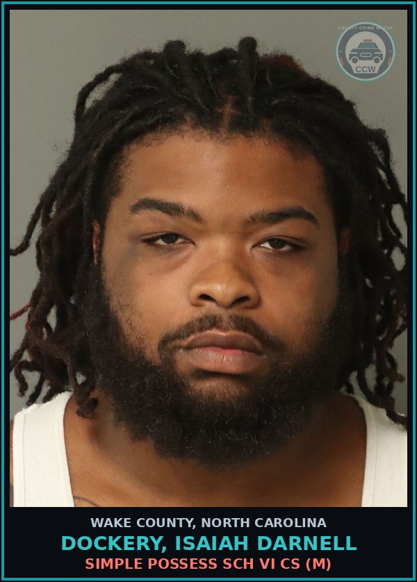 Booking mugshot of Dockery, Isaiah Darnell in Wake County