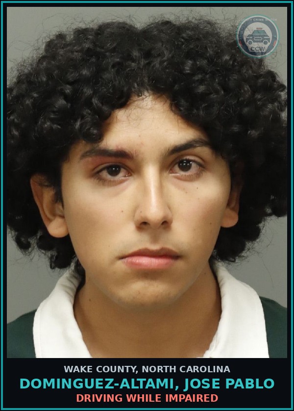 Booking mugshot of Dominguez-Altami, Jose Pablo in Wake County