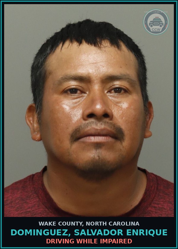 Booking mugshot of Dominguez, Salvador Enrique in Wake County