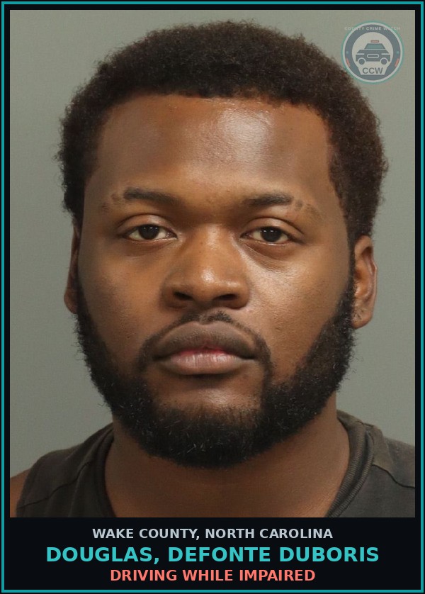 Booking mugshot of Douglas, Defonte Duboris in Wake County