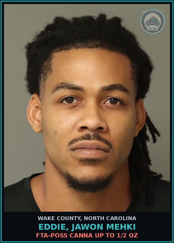 Booking mugshot of Eddie, Jawon Mehki in Wake County