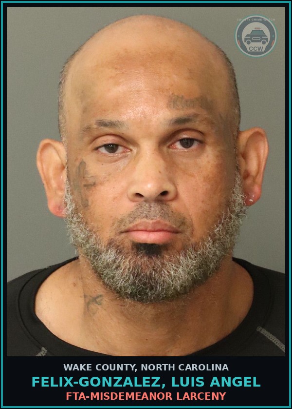 Booking mugshot of Felix-Gonzalez, Luis Angel in Wake County