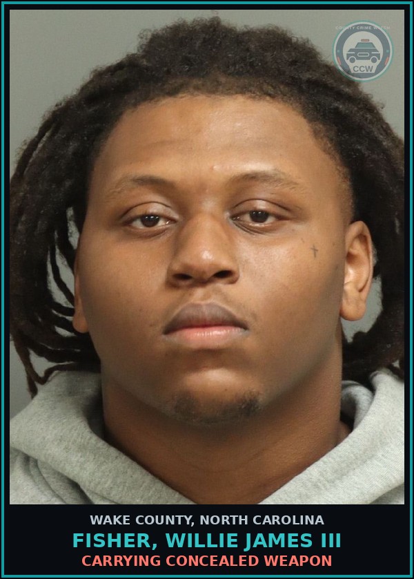 Booking mugshot of Fisher, Willie James Iii in Wake County