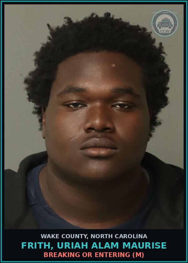 Booking mugshot of Frith, Uriah Alam Maurise in Wake County