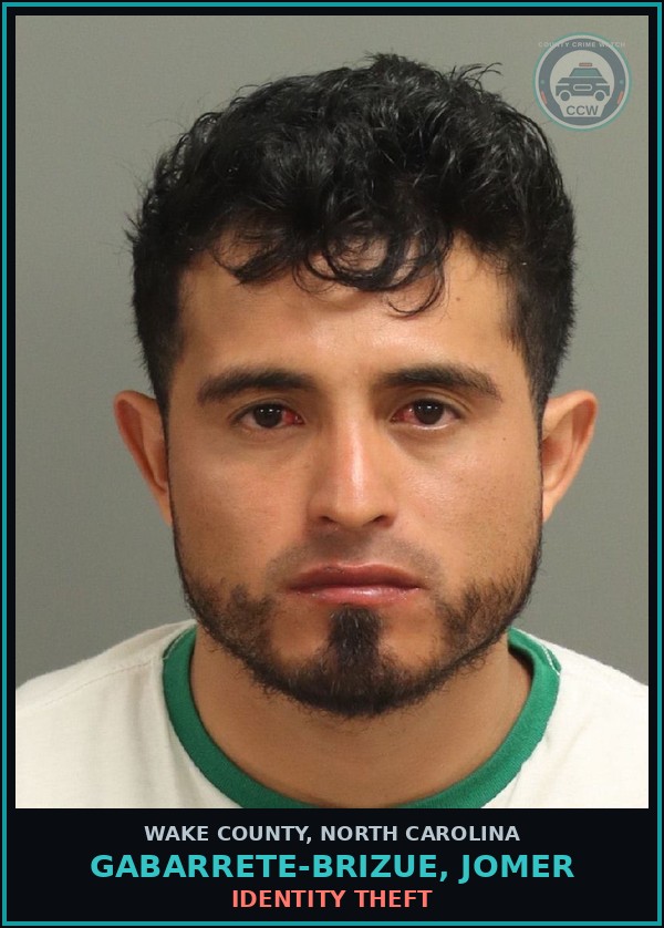 Booking mugshot of Gabarrete-Brizue, Jomer in Wake County