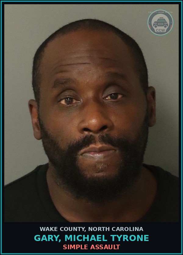 Booking mugshot of Gary, Michael Tyrone in Wake County