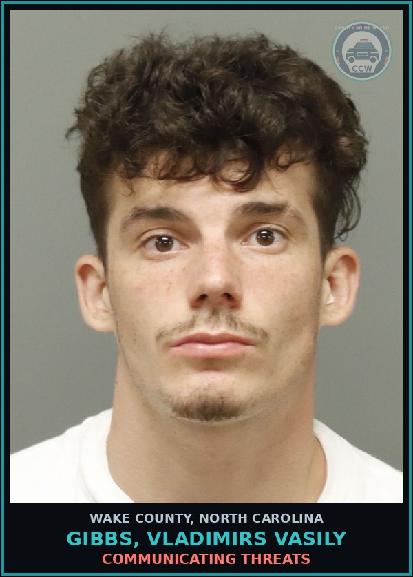 Booking mugshot of Gibbs, Vladimirs Vasily in Wake County