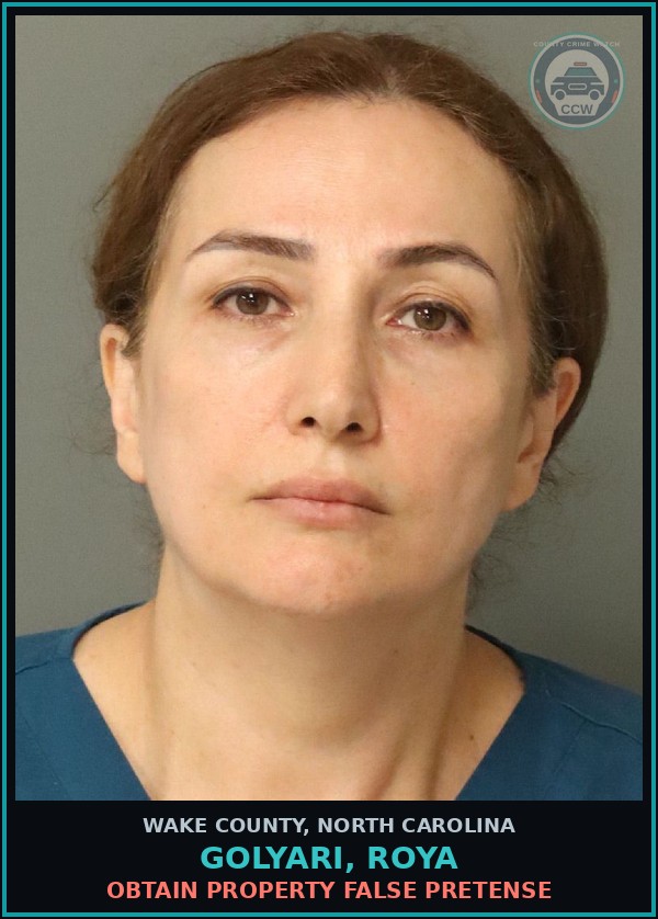 Booking mugshot of Golyari, Roya in Wake County