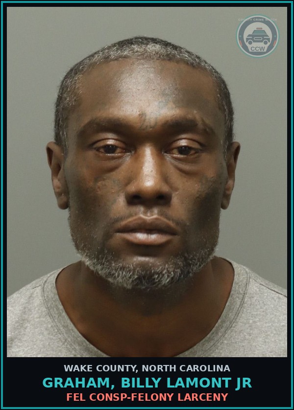 Booking mugshot of Graham, Billy Lamont Jr in Wake County