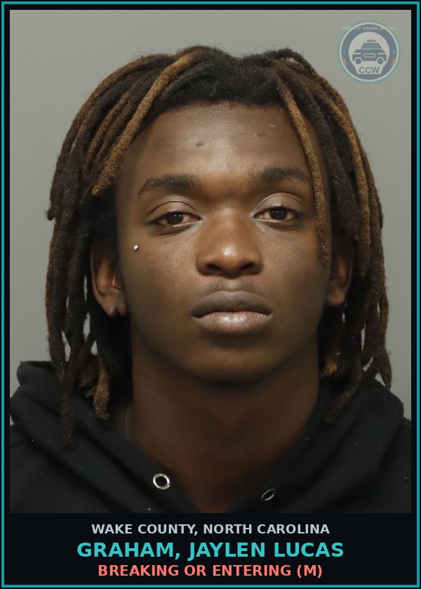 Booking mugshot of Graham, Jaylen Lucas in Wake County