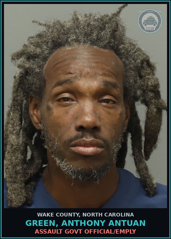 Booking mugshot of Green, Anthony Antuan in Wake County